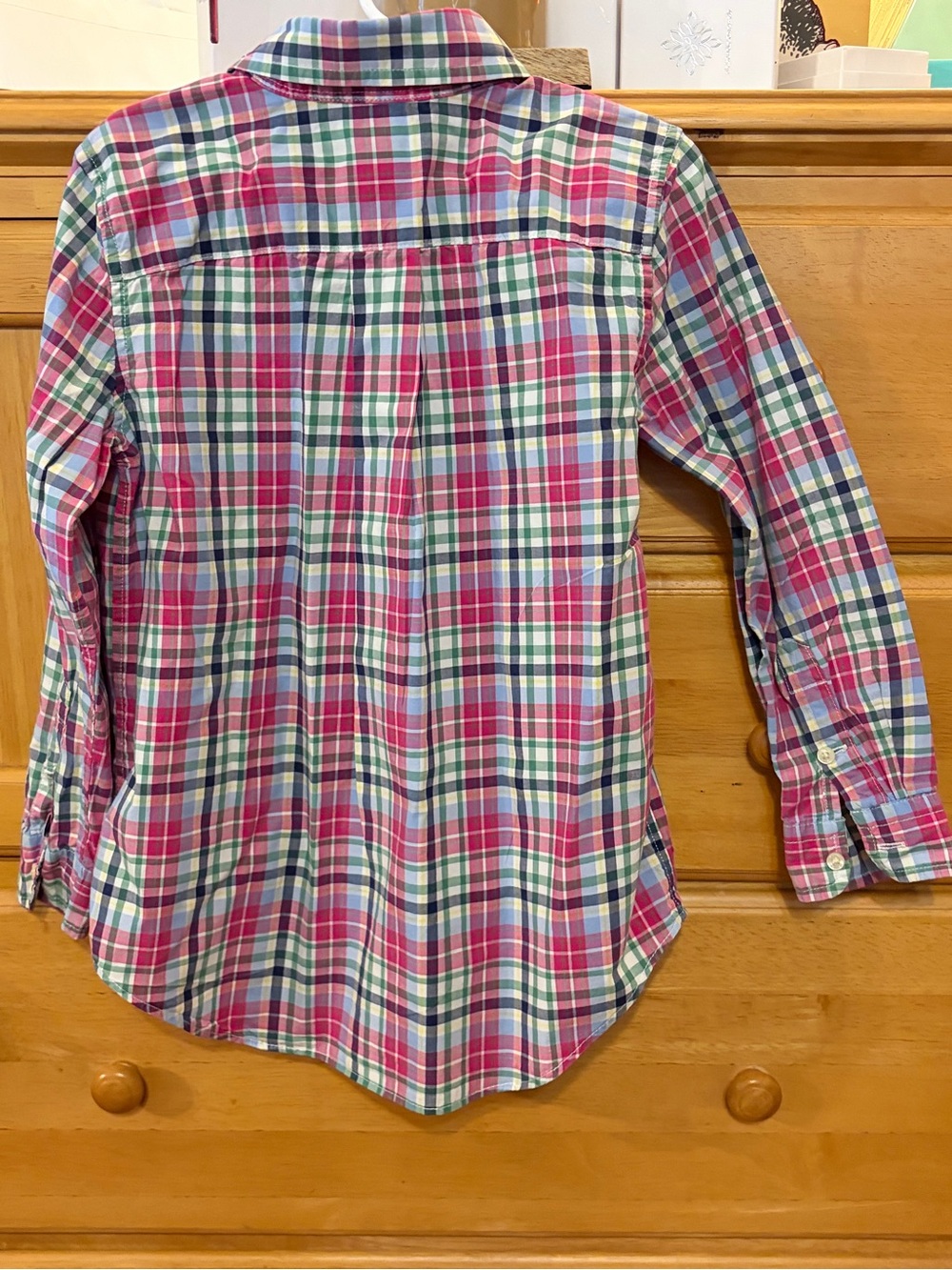 Ralph Lauren Boys Classic Pink & Blue Plaid Long-Sleeve Button Down Shirt Size 6 - Picture 10 of 10